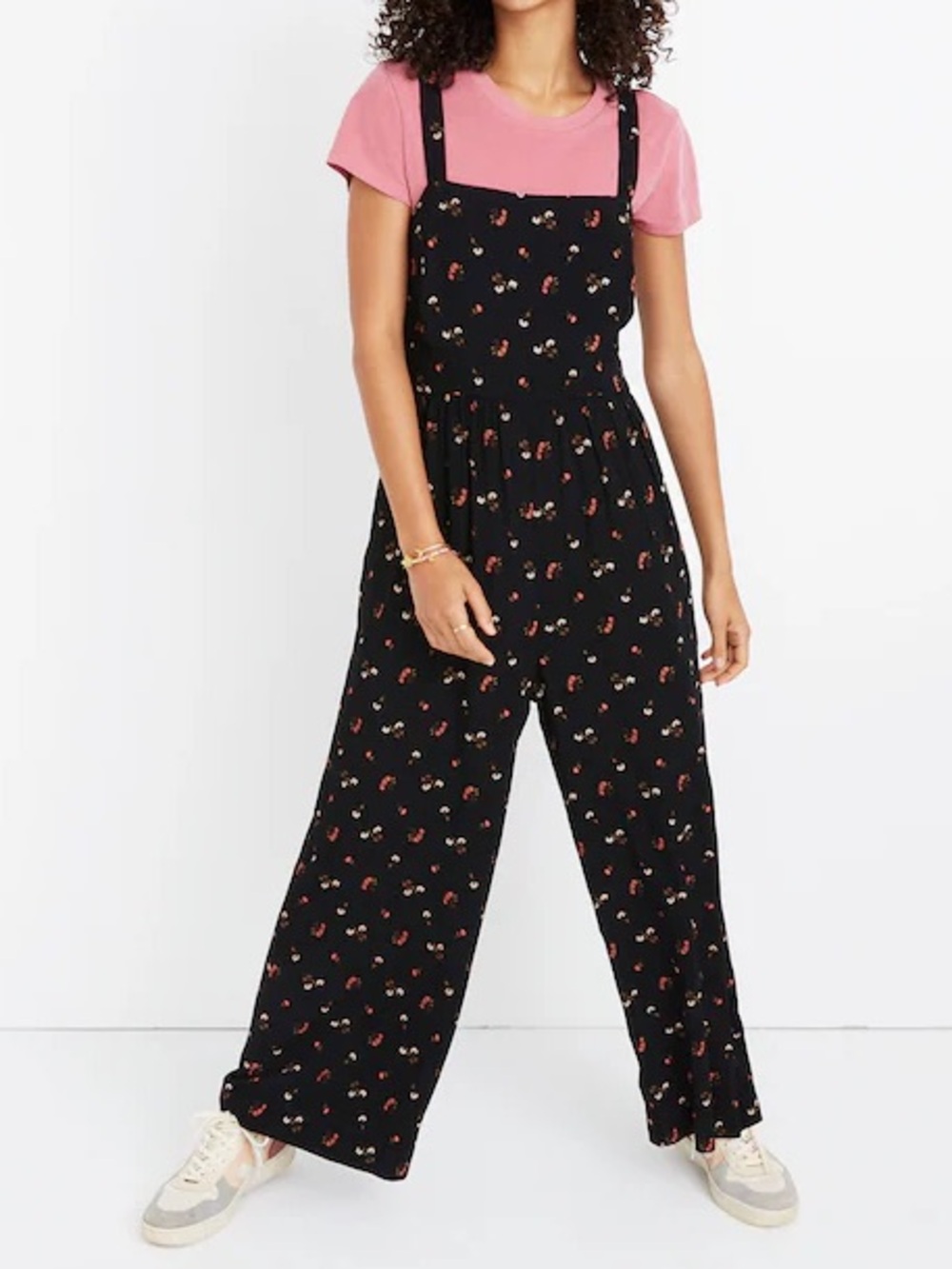 MADEWELL Smocked Crop Jumpsuit in Flower Toss Size 2